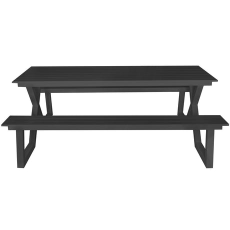 Set picnic Darby aluminiu – bănci fixe, antracit
