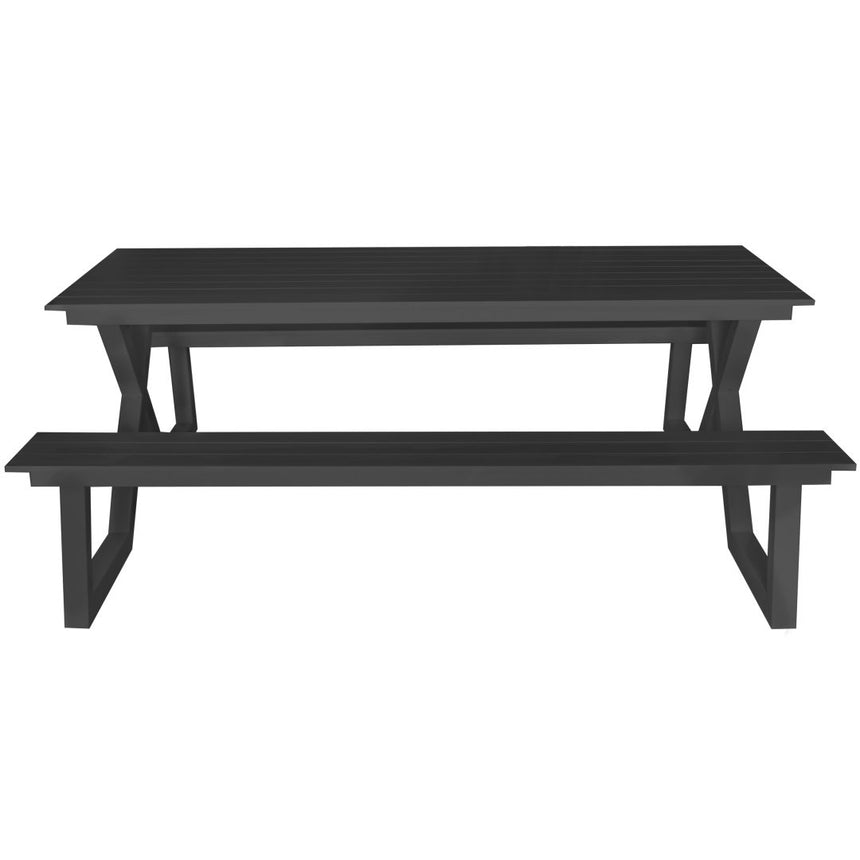 Set picnic Darby aluminiu – bănci fixe, antracit