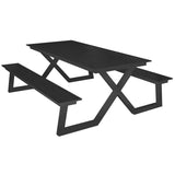 Set picnic Darby aluminiu – bănci fixe, antracit
