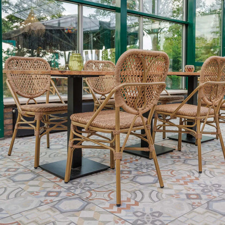 Mende scaun de terasa pentru exterior culoare natural
