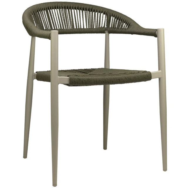 Scaun de terasa Jonah verde cu cadru din aluminiu