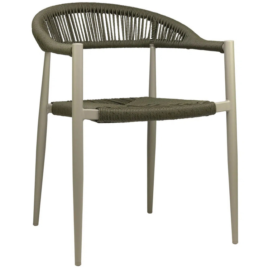 Scaun de terasa Jonah verde cu cadru din aluminiu