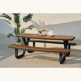 Set picnic Troy – blat polywood, cadru negru, 8 locuri