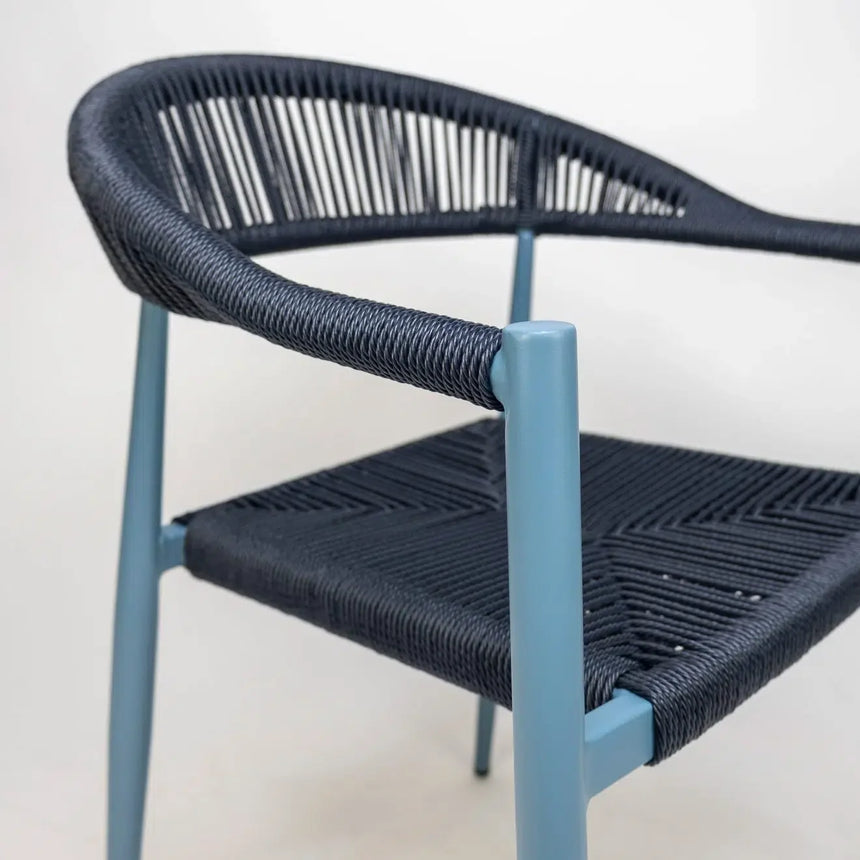 Scaun de terasă Jonah albastru marin cu cadru aluminiu