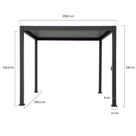 Pergolă bioclimatică Reflect Premium 3×3 m – antracit