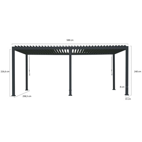 Pergolă bioclimatică Reflect Standard 3×6 m – antracit
