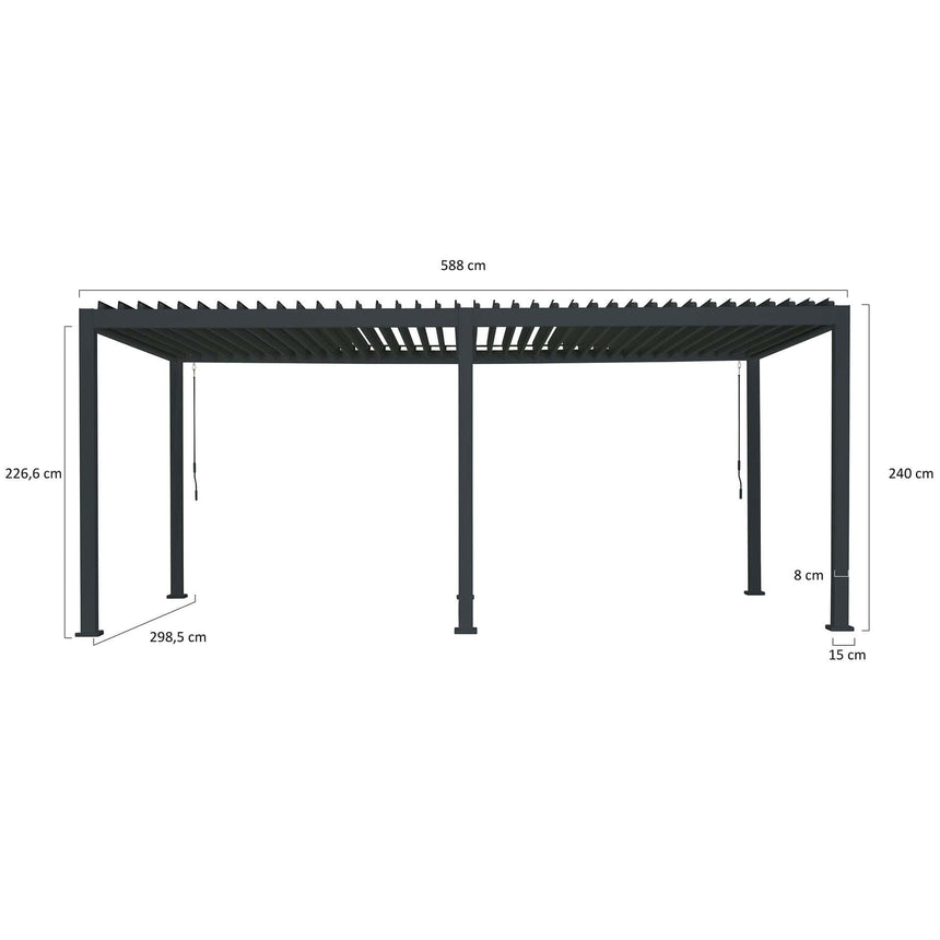 Pergolă bioclimatică Reflect Standard 3×6 m – antracit