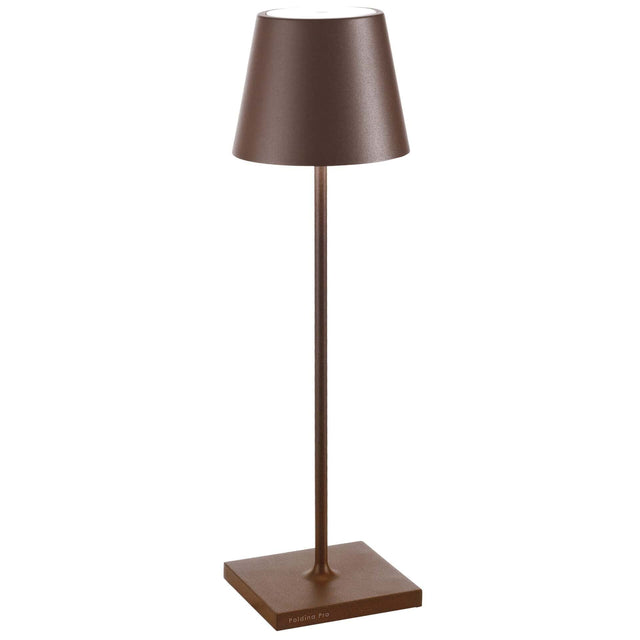 Lampă de masă Poldina – maro, reîncărcabilă