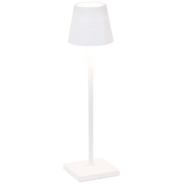 Lampă de masă Poldina Micro – alb, reîncărcabilă