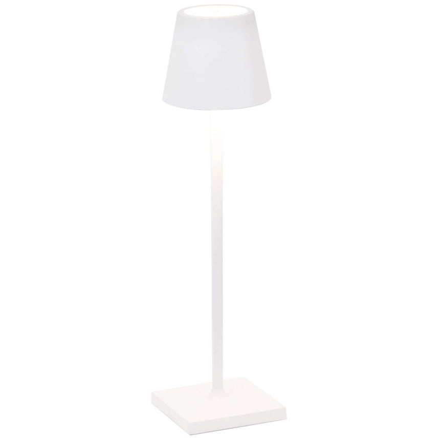 Lampă de masă Poldina Micro – alb, reîncărcabilă