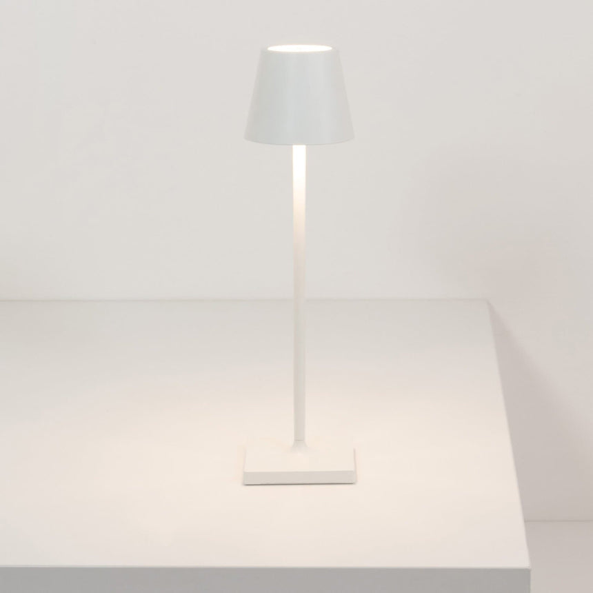 Lampă de masă Poldina Micro – alb, reîncărcabilă
