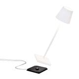 Lampă de masă Poldina Micro – alb, reîncărcabilă