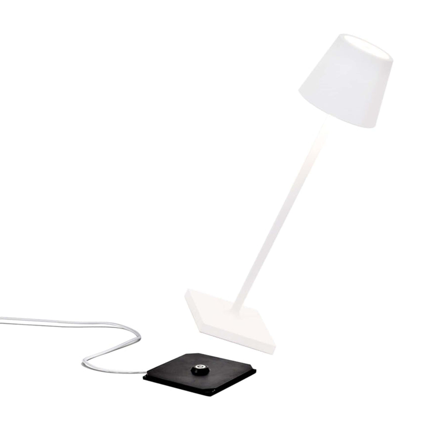 Lampă de masă Poldina Micro – alb, reîncărcabilă