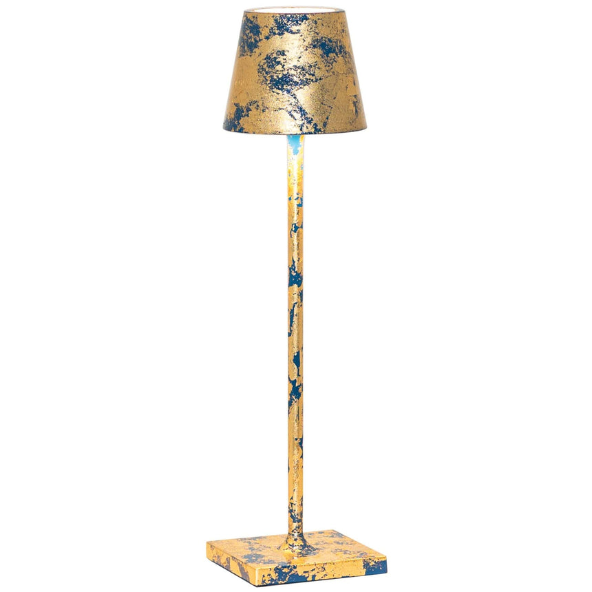 Lampă de masă Poldina Micro – auriu crackle/albastru