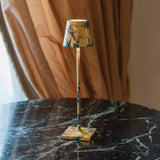 Lampă de masă Poldina Micro – auriu crackle/albastru