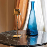 Lampă de masă Poldina Micro – auriu crackle/albastru