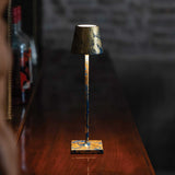 Lampă de masă Poldina Micro – auriu crackle/albastru