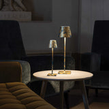 Lampă de masă Poldina Micro – auriu crackle/albastru