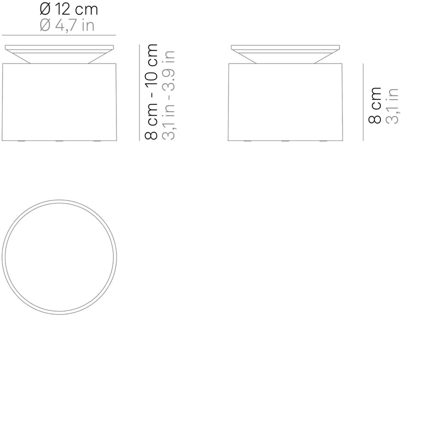 Lampă de masă Push-Up – dimensiuni