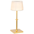 Lampă de masă Poldina Classic – auriu/ecru, textil
