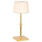Lampă de masă Poldina Classic – auriu/ecru, textil