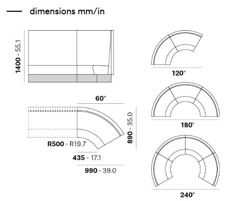 Banchetă modulară pentru restaurant PEDRALI Modus 2.0 disponibilă în culori la alegereMobCenter