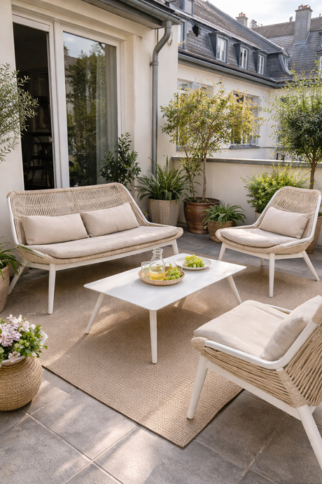 Grattoni Como – set mobilier de gradina si terasa, pentru 4 persoane, culoare bej