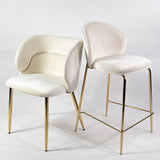 Lily scaun de bar confortabil de 65 cm, culoarea crem