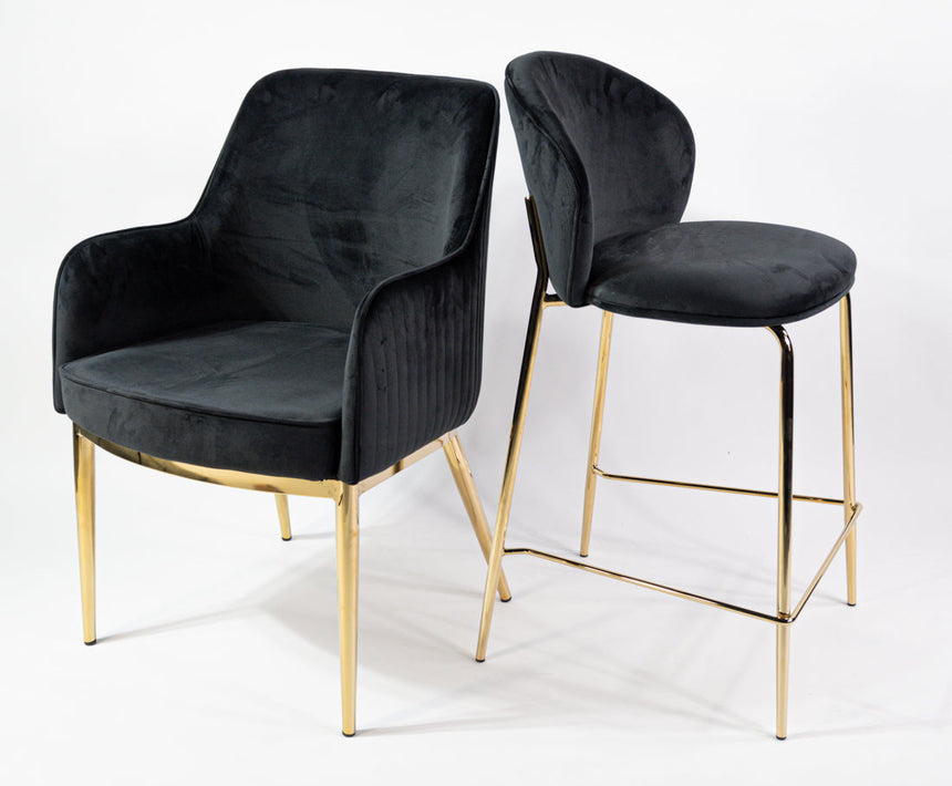 Lily scaun de bar confortabil de 65 cm, culoarea negru