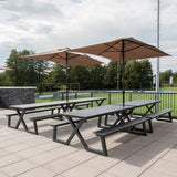 Set picnic Darby aluminiu – bănci fixe, antracit