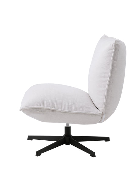 Fotoliu lounge FRASER, tapițerie alb murdar chenilleMobCenter