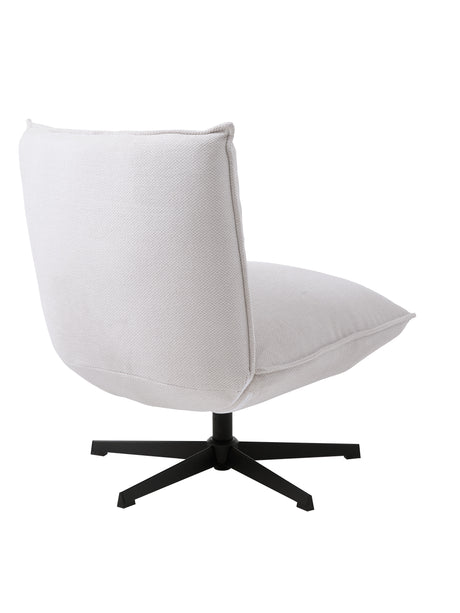 Fotoliu lounge FRASER, tapițerie alb murdar chenilleMobCenter