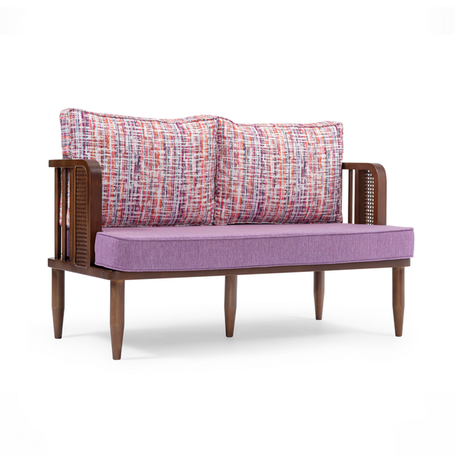 Banchetă Gloria Wicker – spătar împletit decorativ