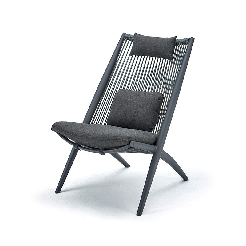 Scaun lounge pentru exterior Bahza antracit – Grattoni