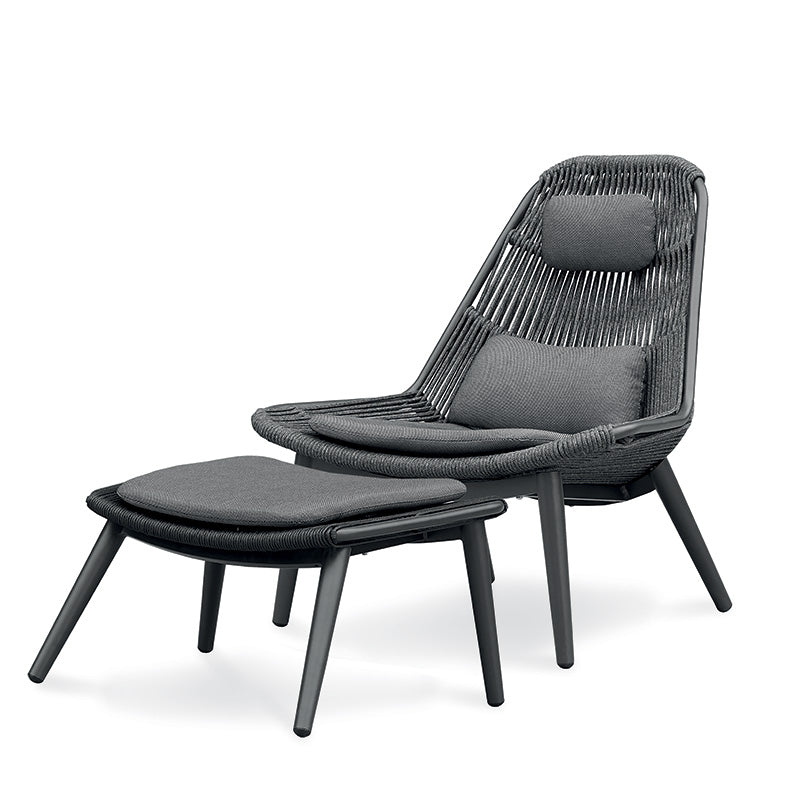 Scaun lounge pentru exterior Como antracit – Grattoni