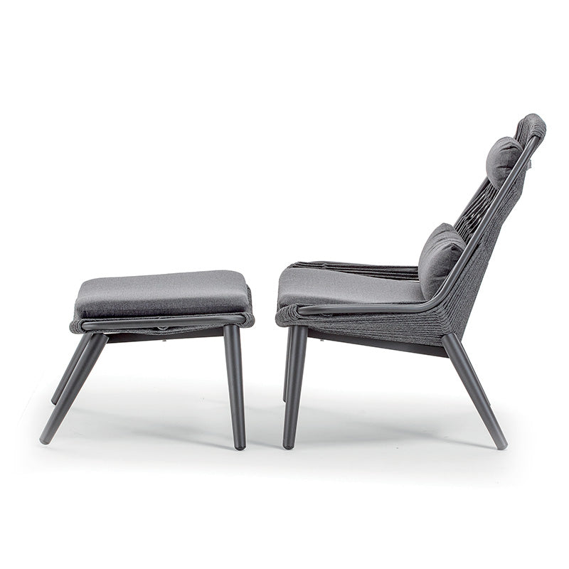 Scaun lounge pentru exterior Como antracit – Grattoni