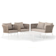 Set mobilier de grădină Grattoni Cuba 4 persoane, alb