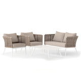 Set mobilier de grădină Grattoni Cuba 4 persoane, alb
