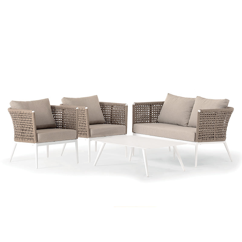 Set mobilier de grădină Grattoni Cuba 4 persoane, alb