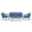 Grattoni Elba– set mobilier de gradina si terasa, pentru 4 persoane, culoare albastruMobCenter