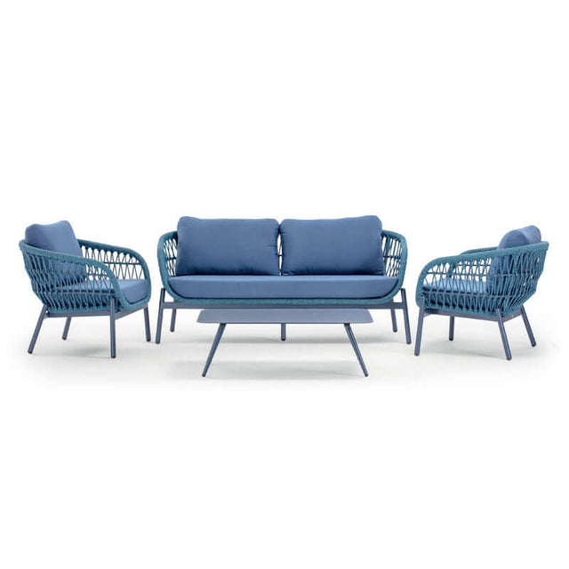 Grattoni Elba– set mobilier de gradina si terasa, pentru 4 persoane, culoare albastruMobCenter