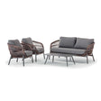 Grattoni Elba– set mobilier de gradina si terasa, pentru 4 persoane, culoare antraciteMobCenter