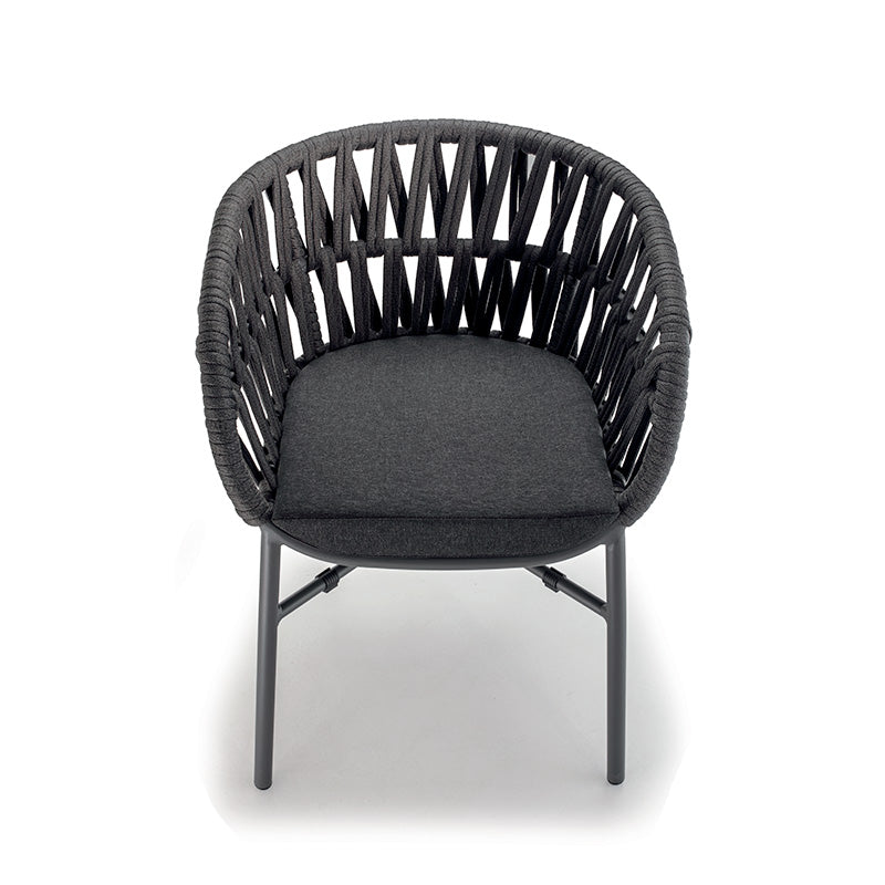 Scaun terasă exterior Tahiti negru/gri închis – Grattoni