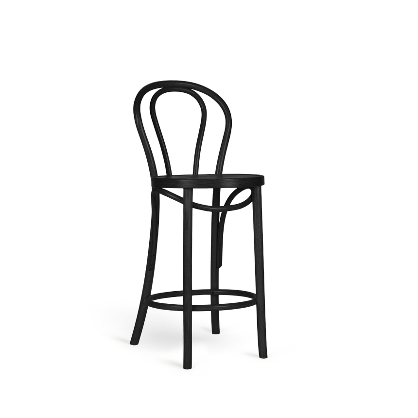 Scaun de bar Paged Classic H-1840 din lemn de fag masiv curbat, 68 cm