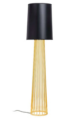 Lampă de podea Holmes Straight aurie cu abajur negru - metalMobCenter
