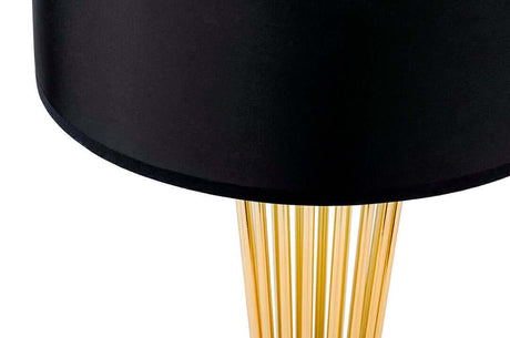 Lampă de podea Holmes aurie cu abajur negru - metalMobCenter