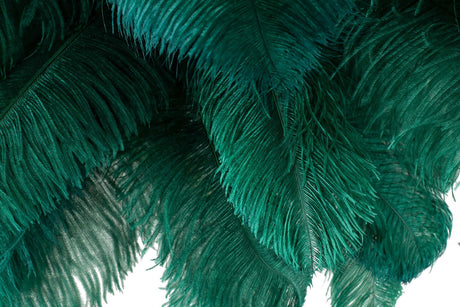 Lampă de podea Tiffany 175 alamă verde/pene naturaleMobCenter