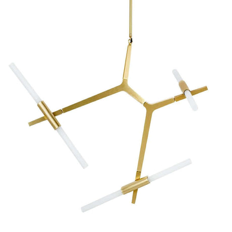 Lampă suspendată Candelabru 6 gold - aluminiu, sticlăMobCenter