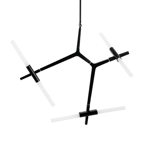 Lampă suspendată Candelabru 6 negru - aluminiu, sticlăMobCenter