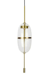 Lampă suspendată Chaplin 200 alamă - Led, sticlăMobCenter